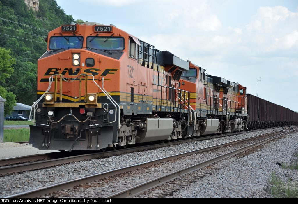 Empty all-rail ore train rolls west